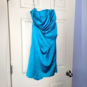 David's Bridal turquoise bridesmaid dress